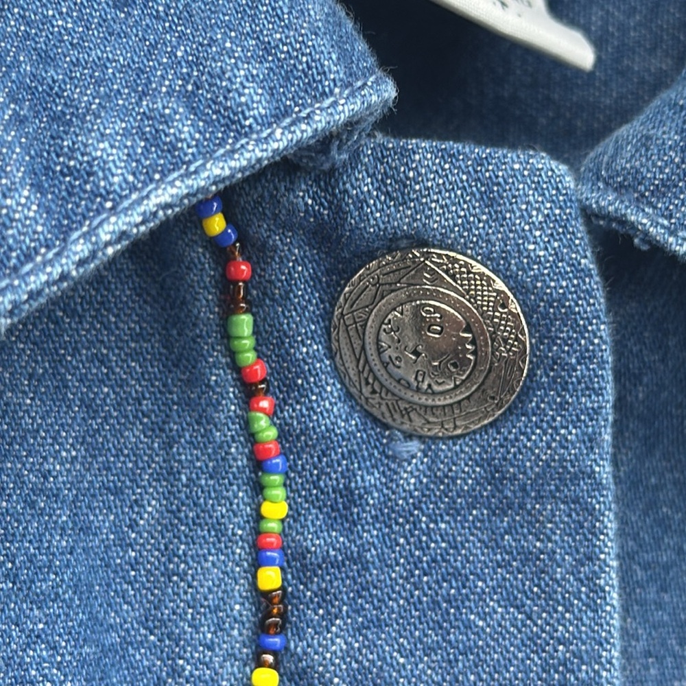 The Eagle’s Eye VTG Native American Denim Button‎ Down Shirt Size Medium - Picture 5 of 9